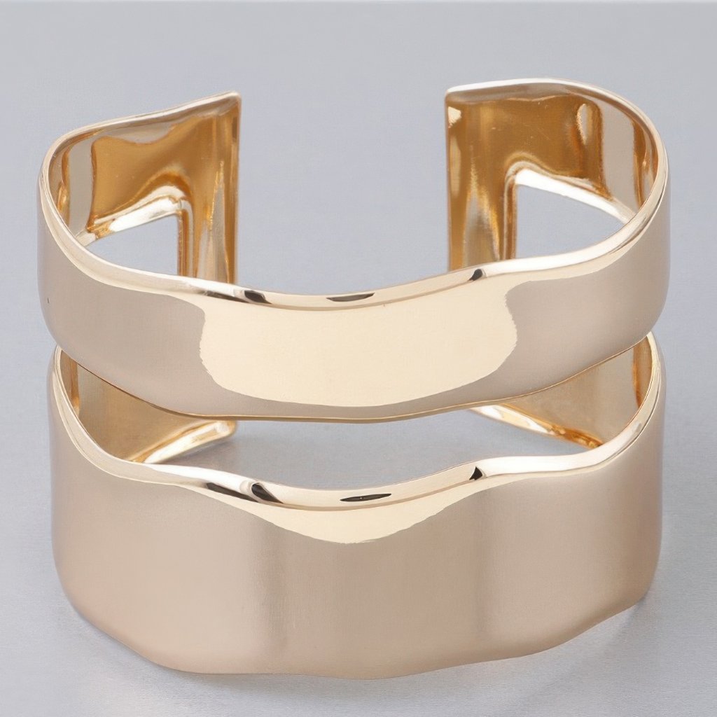 Shiny Double Open Cuff Bracelet